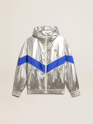 Women Women’s Windcheater In Silver Technical Fabric Golden Goose Silver Coats & Jackets - 1