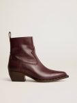 Women Womens's Low Debbie Boots In Burgundy Leather Boots Burgundy Golden Goose - 1