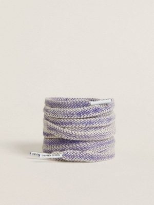 Women Worn Purple Laces Golden Goose Worn-Purple Cotton Laces With Logoed Aglet - 1