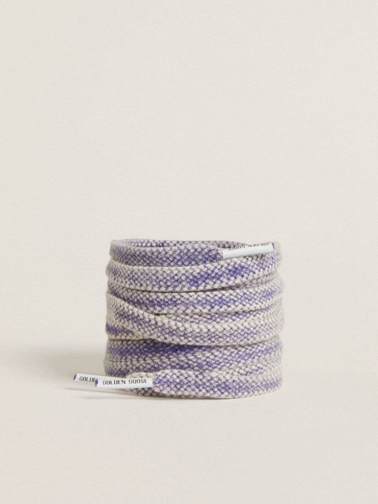 Women Worn Purple Laces Golden Goose Worn-Purple Cotton Laces With Logoed Aglet - 1