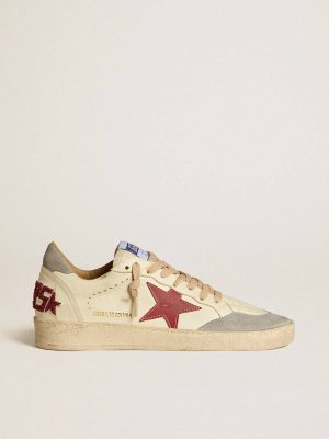 Women's Ball Star Ltd In Nappa With Leather Star And Silver Suede Heel Tab Golden Goose Women Ball Star - 1