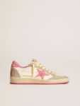 Women's Ball Star Ltd In Nappa With Pink Suede Star And Dove-Gray Inserts Golden Goose Women Ball Star - 1