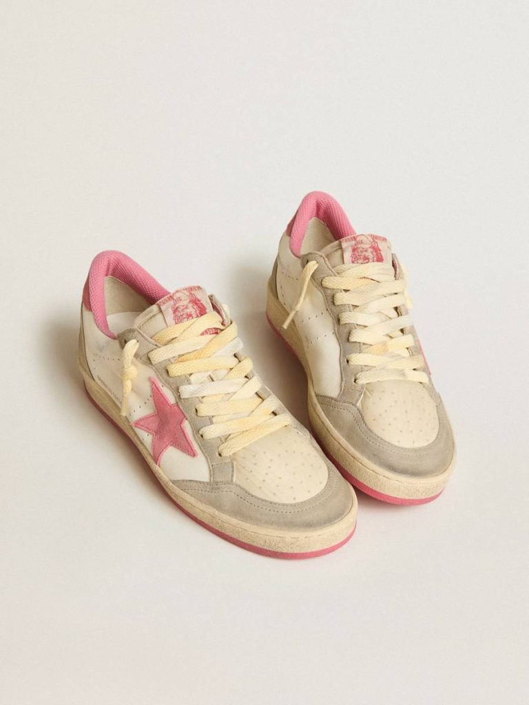 Women's Ball Star Ltd In Nappa With Pink Suede Star And Dove-Gray Inserts Golden Goose Women Ball Star - 2
