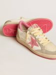 Women's Ball Star Ltd In Nappa With Pink Suede Star And Dove-Gray Inserts Golden Goose Women Ball Star - 3