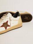 Women’s Ball Star Ltd With Mesh Star And Midnight Blue Leather Heel Tab Ball Star Women Golden Goose White - 3