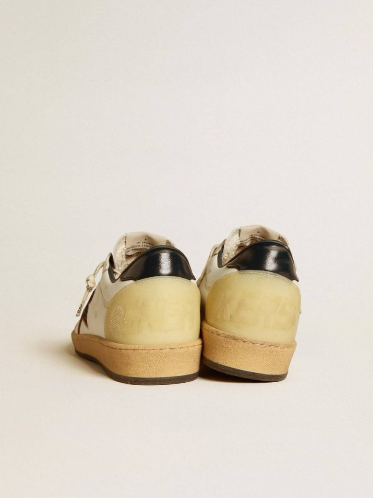 Women’s Ball Star Ltd With Mesh Star And Midnight Blue Leather Heel Tab Ball Star Women Golden Goose White - 4