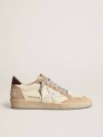 Women's Ball Star Ltd With White Star And Burgundy Leather Heel Tab Ball Star Golden Goose Women Light Yellow - 1