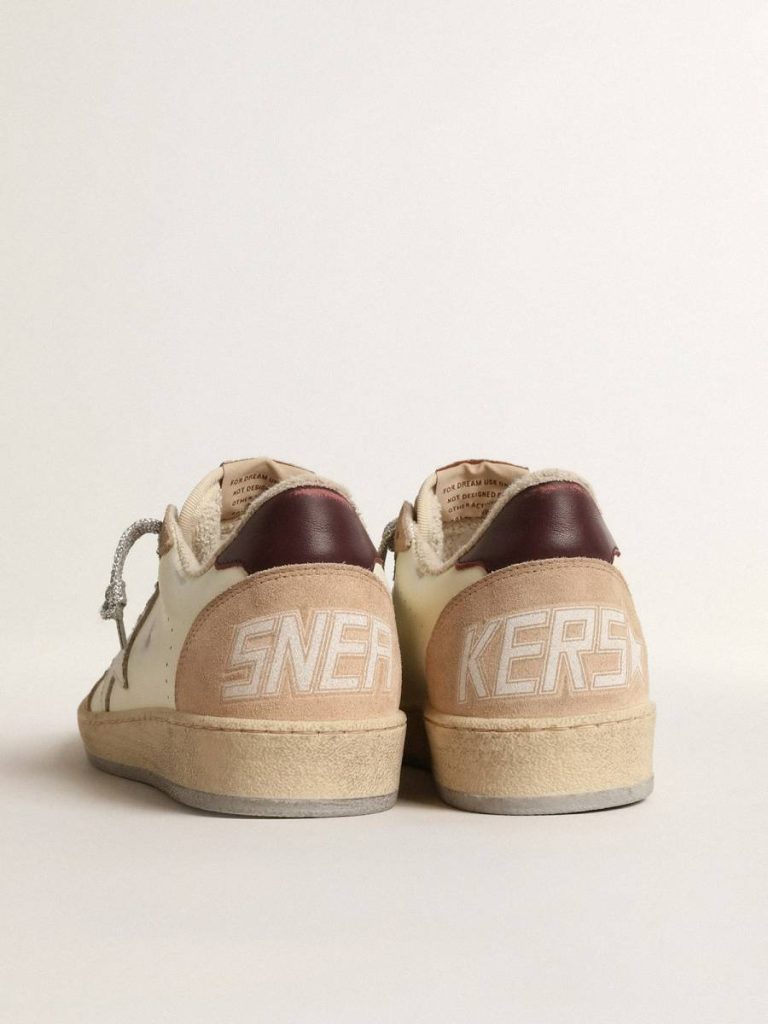 Women's Ball Star Ltd With White Star And Burgundy Leather Heel Tab Ball Star Golden Goose Women Light Yellow - 4