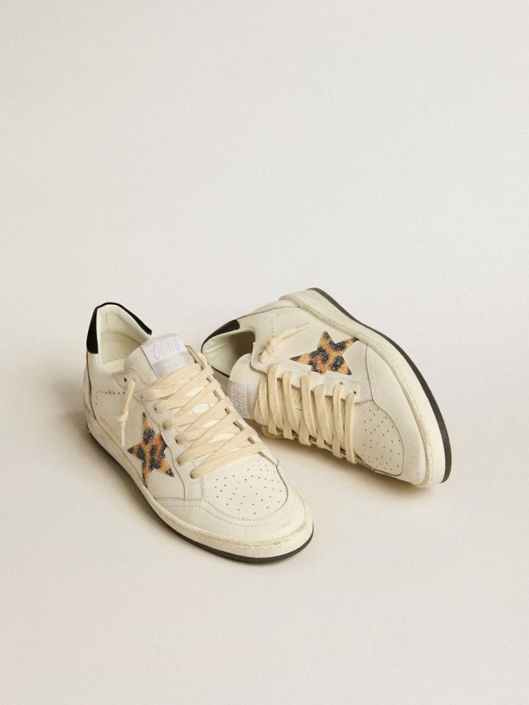 Women’s Ball Star With Leopard-Print Star Embellished With Swarovski Crystal Ball Star White Golden Goose Women - 2