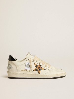 Women’s Ball Star With Leopard-Print Star Embellished With Swarovski Crystal Ball Star White Golden Goose Women - 1