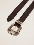 Women's Belt In Black Leather With Silver Decorated Buckle Belts Women Black Golden Goose - 2
