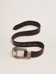 Women's Belt In Black Leather With Silver Decorated Buckle Belts Women Black Golden Goose - 4