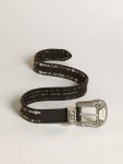Women's Belt In Black Leather With Studs Golden Goose Women Belts Black - 4