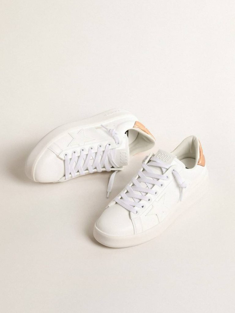 Women's Bio-Based Purestar With Bronze Metallic Leather Heel Tab Golden Goose Purestar Women - 2