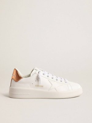 Women's Bio-Based Purestar With Bronze Metallic Leather Heel Tab Golden Goose Purestar Women - 1