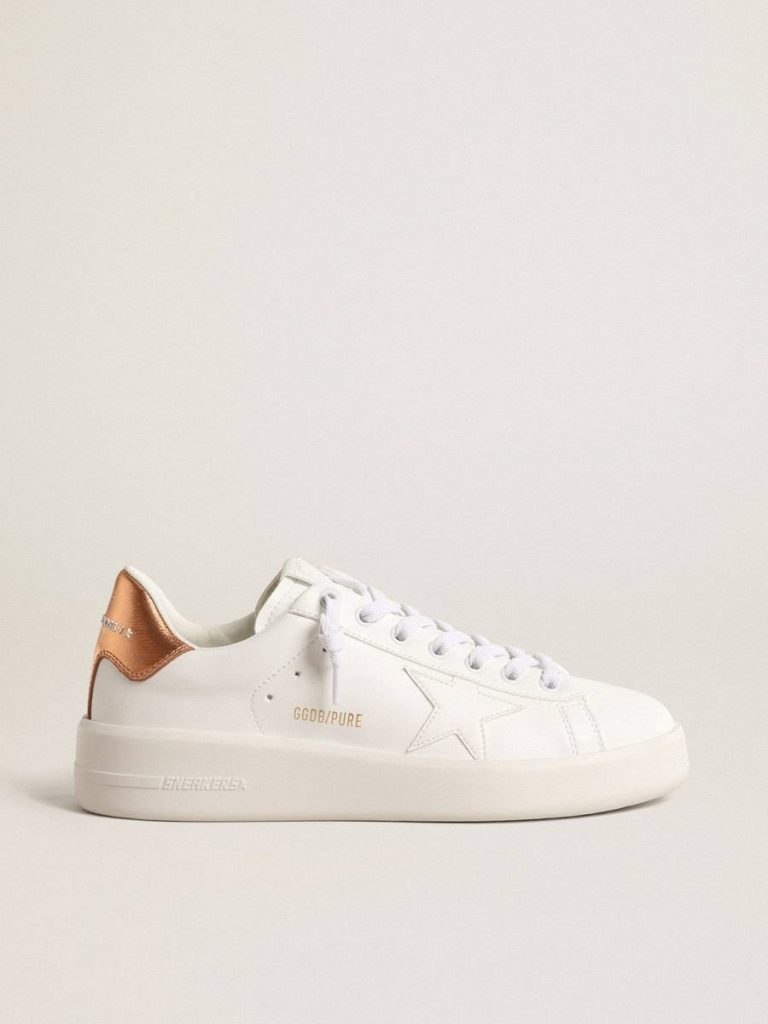 Women's Bio-Based Purestar With Bronze Metallic Leather Heel Tab Golden Goose Purestar Women - 1