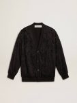 Women's Black Cardigan With Tone-On-Tone Toile De Jouy Bead Embroidery Women Knitwear Golden Goose Black - 1