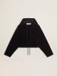 Women’s Black Chenille Sweatshirt With Embroidery On The Back Women Sweatshirts Golden Goose Black - 1
