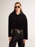 Women’s Black Chenille Sweatshirt With Embroidery On The Back Women Sweatshirts Golden Goose Black - 2