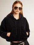 Women’s Black Chenille Sweatshirt With Embroidery On The Back Women Sweatshirts Golden Goose Black - 5