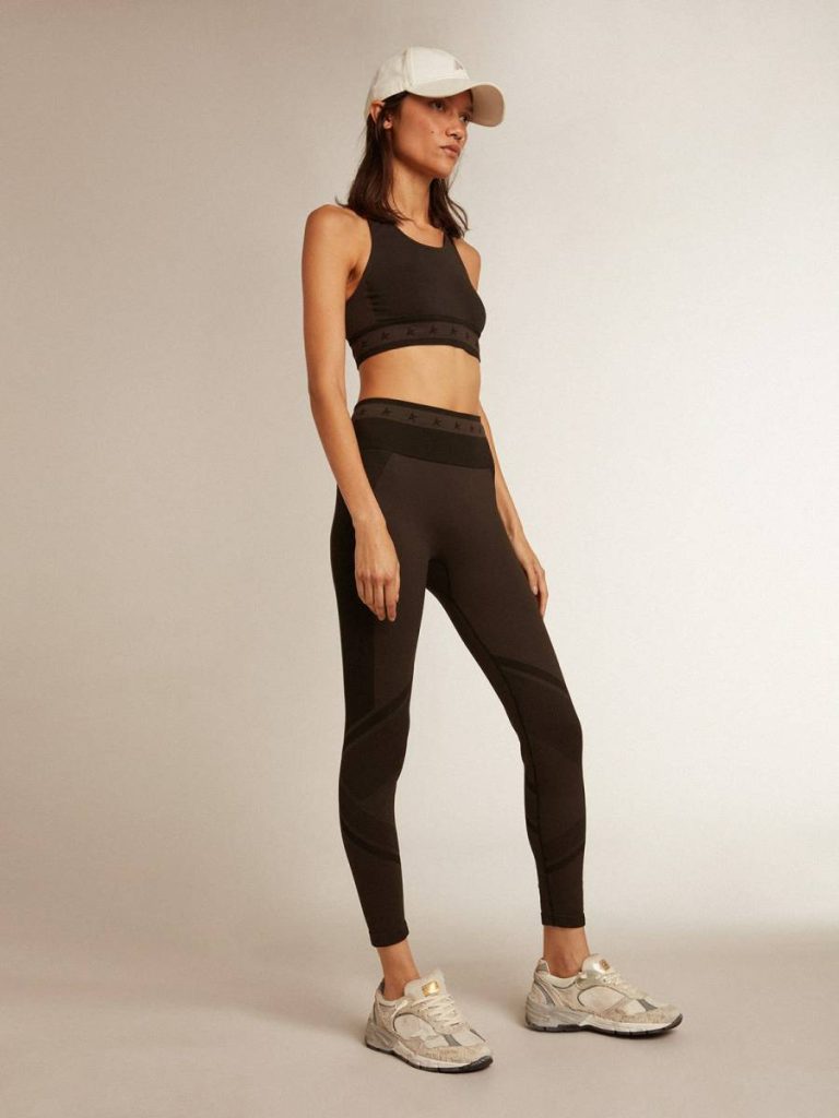 Women’s Black Leggings With Mixed Stitching Women Jeans & Pants Golden Goose Black - 3