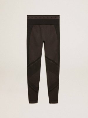 Women’s Black Leggings With Mixed Stitching Women Jeans & Pants Golden Goose Black - 1