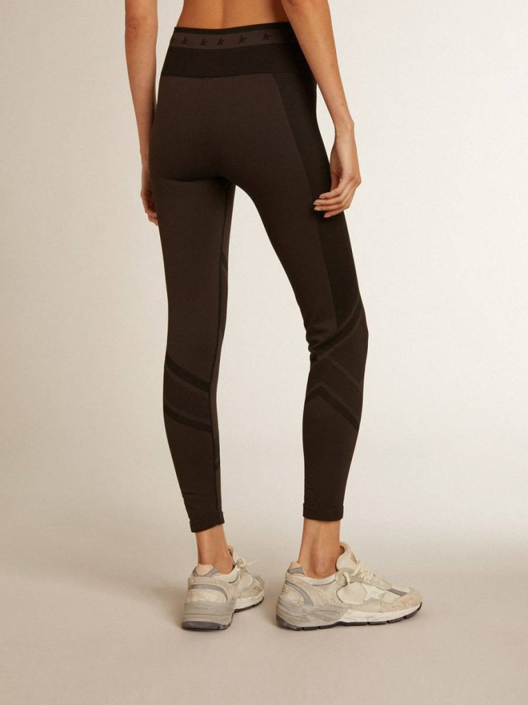 Women’s Black Leggings With Mixed Stitching Women Jeans & Pants Golden Goose Black - 4