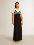 Women’s Black Slip Dress With Embroidery Black Women Dresses & Jumpsuits Golden Goose - 2
