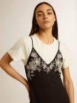 Women’s Black Slip Dress With Embroidery Black Women Dresses & Jumpsuits Golden Goose - 4