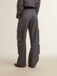 Women's Cargo Pants In Baby Blue Wool Women Jeans & Pants Baby Blue Golden Goose - 4