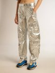 Women’s Cargo Pants In Silver Technical Fabric Jeans & Pants Golden Goose Women Silver - 2