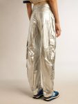 Women’s Cargo Pants In Silver Technical Fabric Jeans & Pants Golden Goose Women Silver - 4