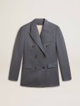 Women's Double-Breasted Blazer In Baby Blue Baby Blue Golden Goose Blazers Women - 1