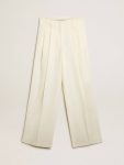 Women's Joggers In Aged White Wool Blend Jeans & Pants Women Golden Goose Aged White - 1
