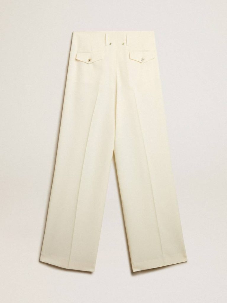 Women's Joggers In Aged White Wool Blend Jeans & Pants Women Golden Goose Aged White - 2