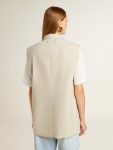 Women's Khaki Wool Blend Vest Jacket Coats & Jackets Golden Goose Women Khaki - 4
