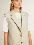 Women's Khaki Wool Blend Vest Jacket Coats & Jackets Golden Goose Women Khaki - 5