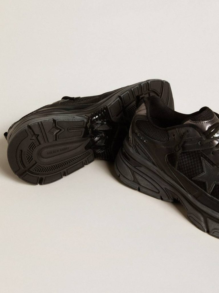 Women’s Lightstar With Black Leather And Mesh Upper And Black Star Golden Goose Lightstar Women - 4
