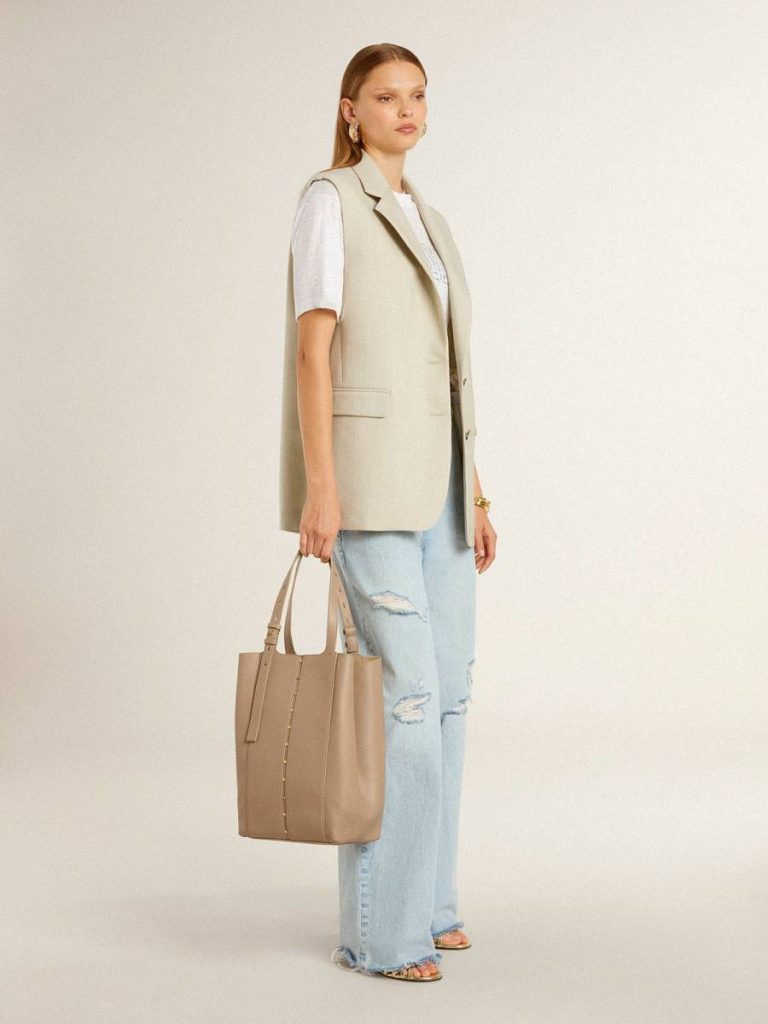 Women's Lightweight White Linen T-Shirt With Print Golden Goose T-Shirts & Tops Women White - 3