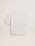 Women's Lightweight White Linen T-Shirt With Print Golden Goose T-Shirts & Tops Women White - 5