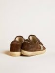 Women's Old School In Brown Suede With Beige Suede Star With Studs And Pearls Golden Goose Super-Star Women - 4