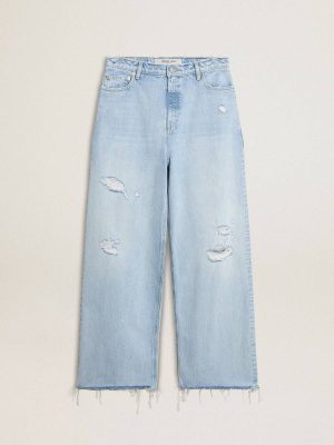 Women’s Pants In Lived-In Effect Denim Golden Goose Blue Jeans & Pants Women - 1
