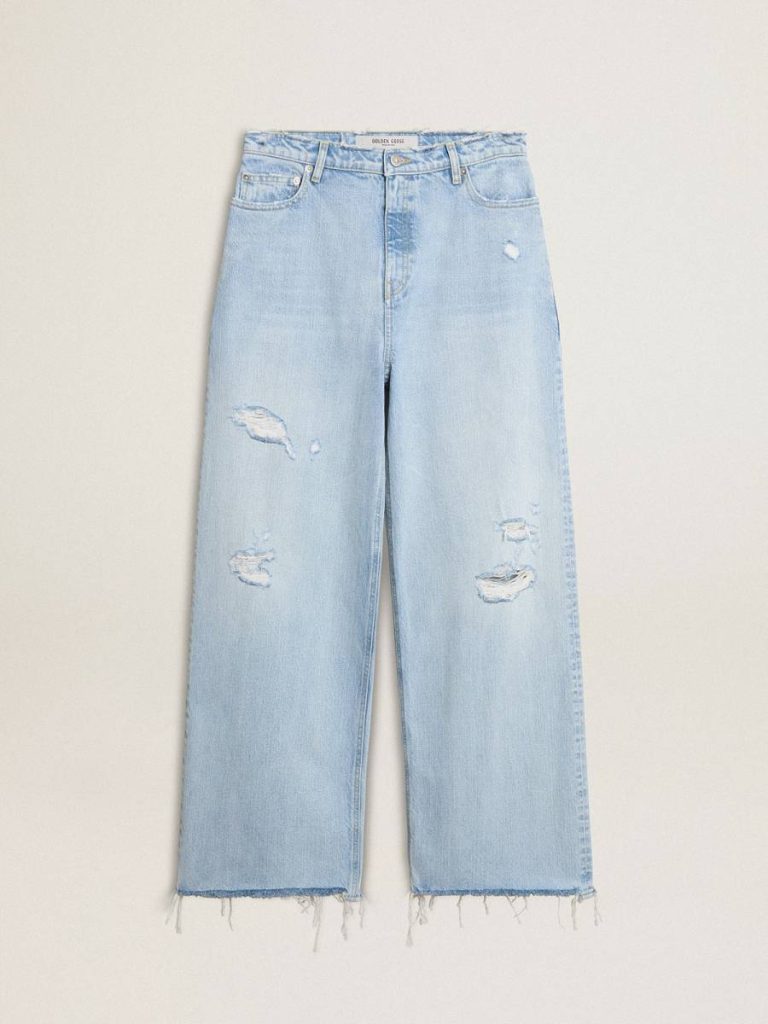Women’s Pants In Lived-In Effect Denim Golden Goose Blue Jeans & Pants Women - 1