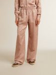 Women's Pink Viscose Pants With Floral Pattern Pink Women Golden Goose Jeans & Pants - 2