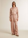 Women's Pink Viscose Pants With Floral Pattern Pink Women Golden Goose Jeans & Pants - 3