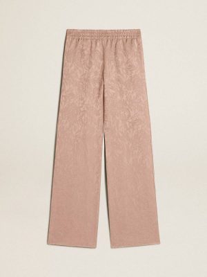Women's Pink Viscose Pants With Floral Pattern Pink Women Golden Goose Jeans & Pants - 1