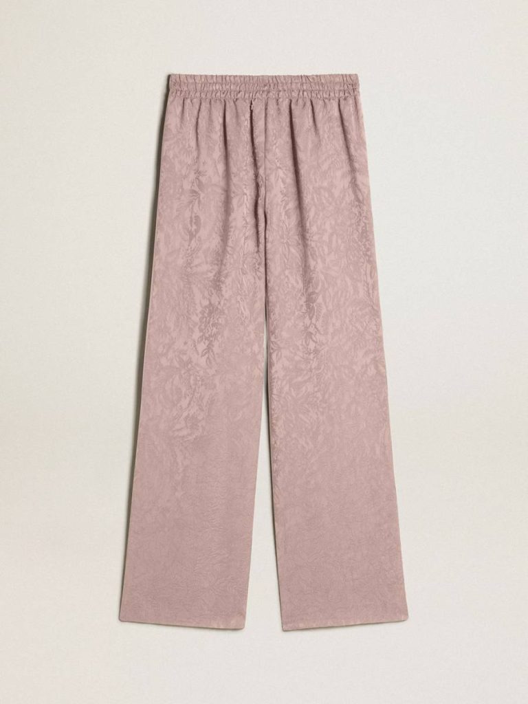 Women's Pink Viscose Pants With Floral Pattern Pink Women Golden Goose Jeans & Pants - 5