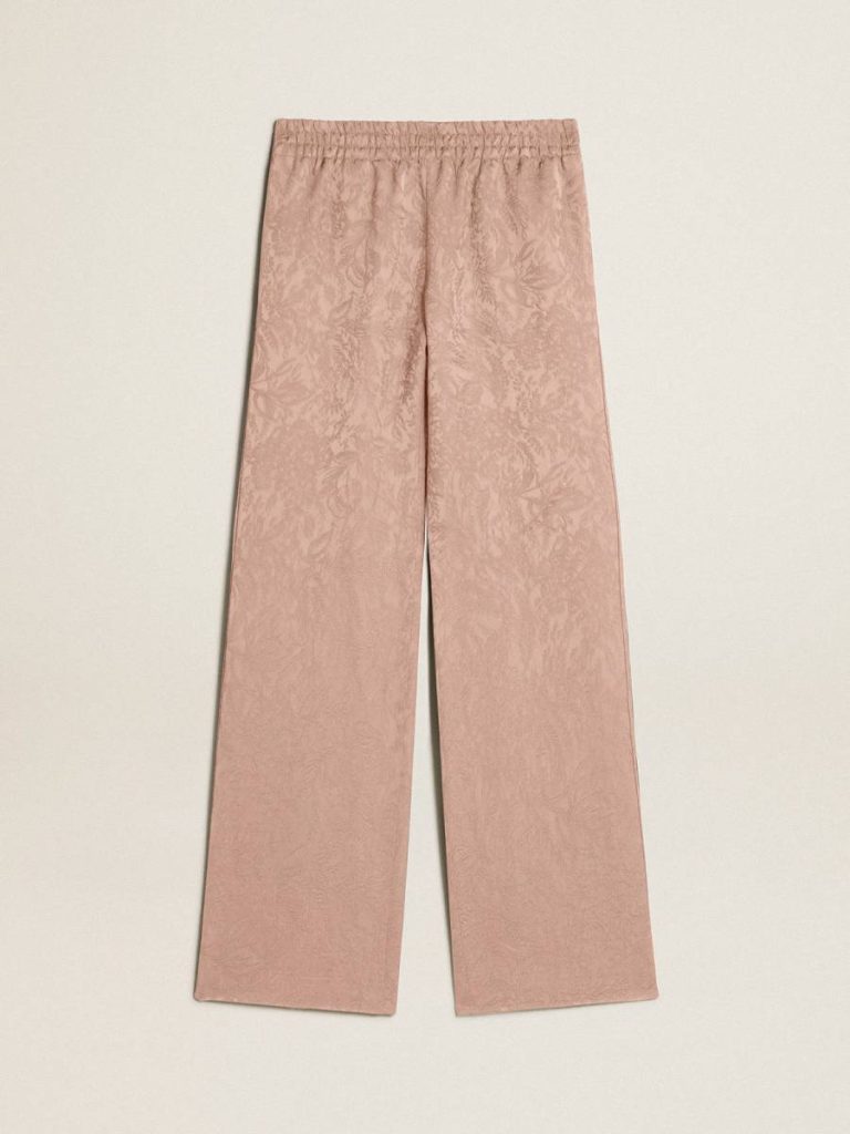 Women's Pink Viscose Pants With Floral Pattern Pink Women Golden Goose Jeans & Pants - 1