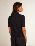 Women’s Polo Shirt In Navy-Blue Merino Wool Women Golden Goose Navy Blue T-Shirts & Tops - 4