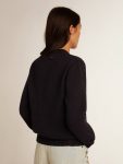Women’s Round-Neck Sweater In Dark Blue Cotton Women Knitwear Golden Goose Dark Blue - 4